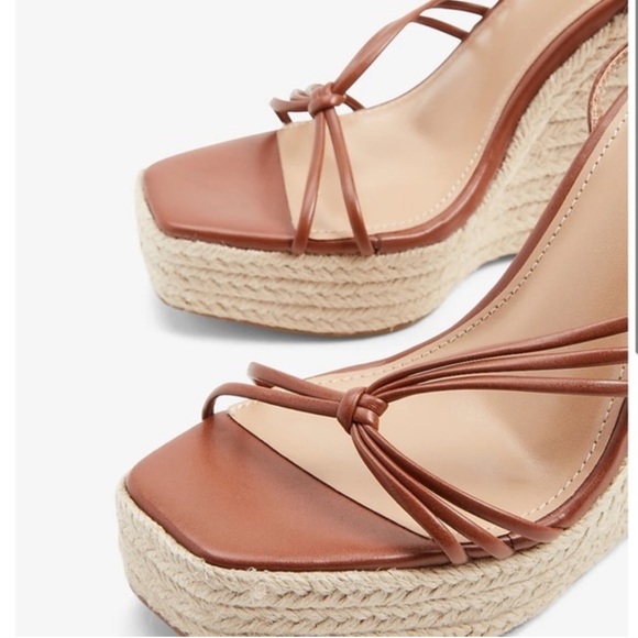 Strappy Wedge Square Toe Sandals - Picture 3 of 14